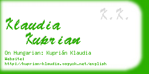 klaudia kuprian business card