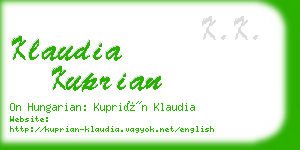 klaudia kuprian business card